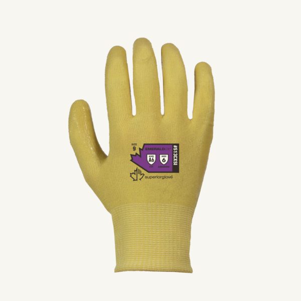 S13CXSI Superior Glove® Dexterity® High Abrasion, Cut-Resistant Non-Marring Work Glove with clear Silicone Palm Coating